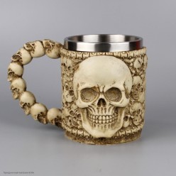 Кружка сувенирная "Черепа" (металл, полистоун)