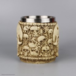 Кружка сувенирная "Черепа" (металл, полистоун)