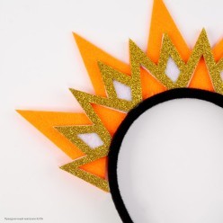 Ободок "Солнце" (фетр, блёстки) 21*22 см