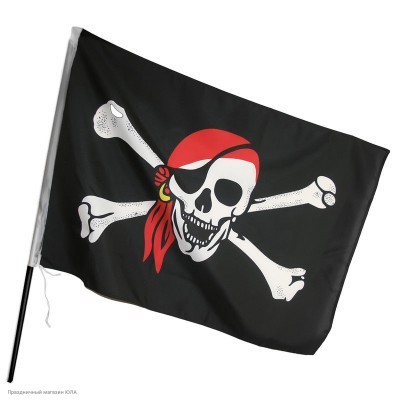 Флаг пиратский 45*30 см К1256-3