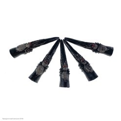 Напалечники-когти "Пауки" чёрные 5 шт (резина)