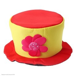 Цилиндр мягкий клоунский с цветком (цвета ассорти)