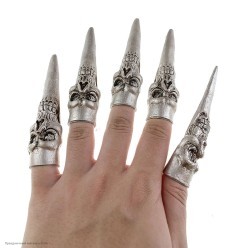 Напалечники-когти "Череп" серые 5 шт (резина)