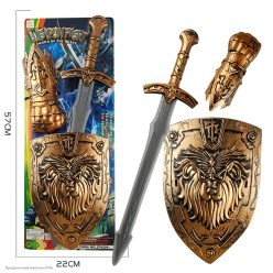 Набор рыцаря: меч, щит, накладка на руку (пластик)