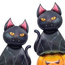 Фигура фольга 3D "Кот на тыкве" 112*47*39см