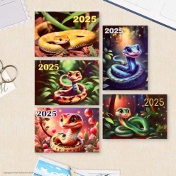 Календарик карманный 2025 СГ Змея 10*7см, микс
