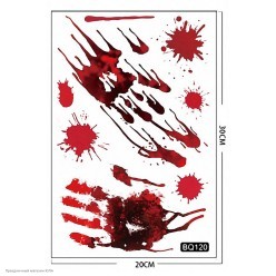 Наклейки статические "Ладонь и кровоподтёки" 30*20 см