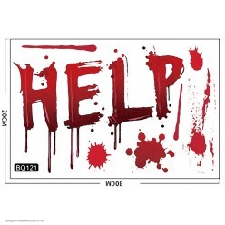 Наклейки статические "HELP кровавая" 30*20 см