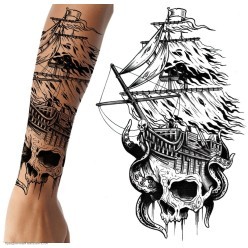 Тату переводные "Корабль-череп" 12*19см