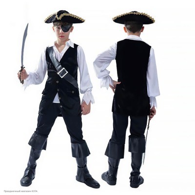 Костюм детский "Капитан пиратов" (чёрн) 104-116см РС5720-ч-S