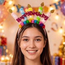 Ободок "Happy Birthday" (свечи) 23*17см