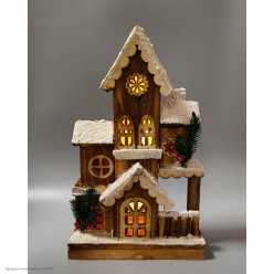 Фигура светящаяся "Коттедж" (дерево) коричн 39*24*11см