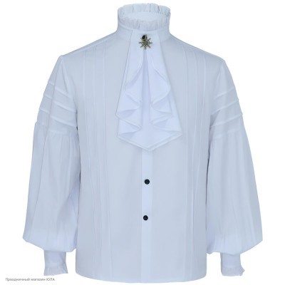Рубашка винтажная/пиратская, белая р.52, 170 см РС12306-L