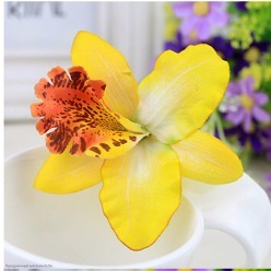 Зажим для волос "Орхидея" жёлтая 7,5 см