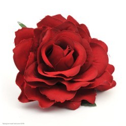 Зажим для волос/брошь "Роза" тёмно-красная 10 см