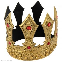 Корона Короля со стразами, золотая (резина) 18*58см