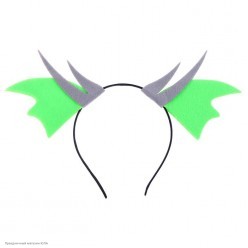 Ободок "Дракон" (фетр, пластик) серо-зелёный, 20*20 см