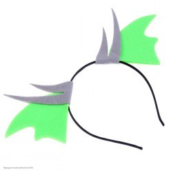 Ободок "Дракон" (фетр, пластик) серо-зелёный, 20*20 см