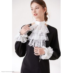 Набор кружевной: воротник жабо 30*25см и манжеты, белый