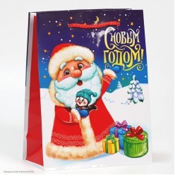 Пакет подарочный MS 18*23*10см "Дед Мороз" ламинат