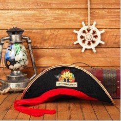 Шляпа Пирата с красн. лентами "Настоящий пират" р.52-54