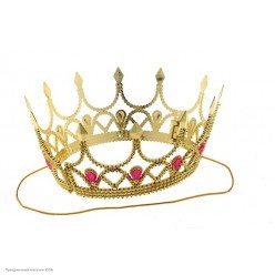 Корона королевская Венец золотая (пластик)