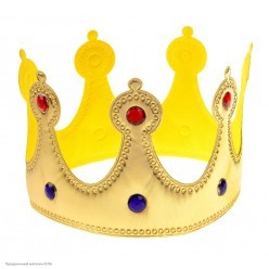 Корона королевская золотая со стразами (мягкая)