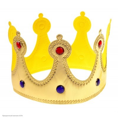 Корона королевская золотая со стразами (мягкая) РС20509-з