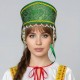 Кокошник "Дашенька" зелёный с золотом Кокошник "Дашенька" зелёный с золотом