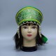Кокошник "Дашенька" зелёный с золотом 