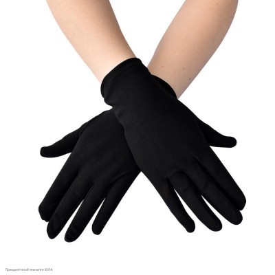 Перчатки спандекс чёрные, тонкие РС13526-3-ч