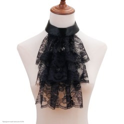 Воротник жабо кружевной 30*25см чёрный