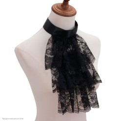 Воротник жабо кружевной 30*25см чёрный