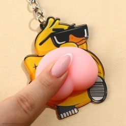 Брелок-антистресс "Крутая утка" 4.6*7см