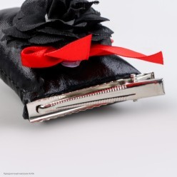 Рожки Чертёнка с цветами, чёрные (на зажимах) 8*4,5 см