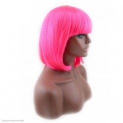 Парик Каре 30см (розовый яркий) в/темп. волос