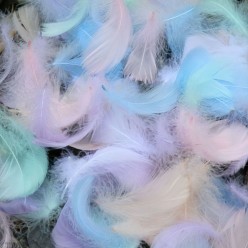 Перья 6-10см пастель 25шт/уп