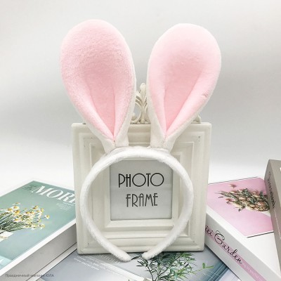 Уши Зайца бело-розовые (плюш) К0159-б