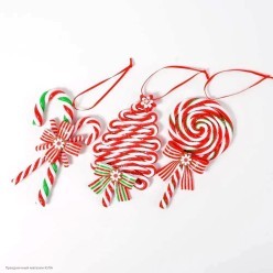 Подвеска "Новогодняя карамелька" 15*8см (мастика)