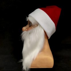 Маска латекс Санта Клаус с бородой  в колпаке (латекс)
