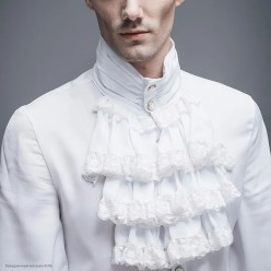 Рубашка винтажная, кружевное жабо и манжеты р.50-52, 175см