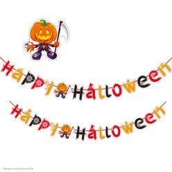 Гирлянда-буквы "Happy Halloween" Тыква на ленте 18,5*18см/3м