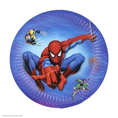 Тарелки "Человек-паук" 18см 10шт, бумага РС30161-10