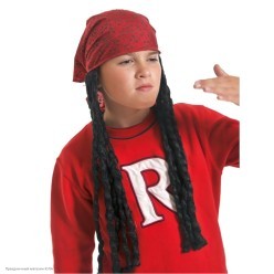 Бандана пирата с дредами бордовая