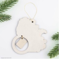 Подвеска на ёлку СГ Дракон "На счастье" (дерево) 9*9см