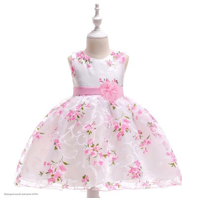 Платье нарядное "Арина" 100 см, бело-розовое К9303-10