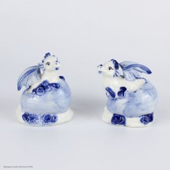 Фигурка СГ "Дракон гжель" (керамика) 7,5*7*5 см