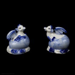 Фигурка СГ "Дракон гжель" (керамика) 7,5*7*5 см