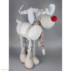 Фигура мягкая "Олень в колпаке" выдвижные ноги 85*50*36 см