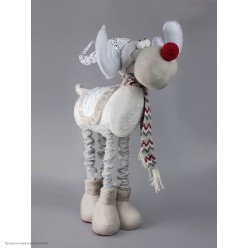 Фигура мягкая "Олень в колпаке" выдвижные ноги 85*50*36 см